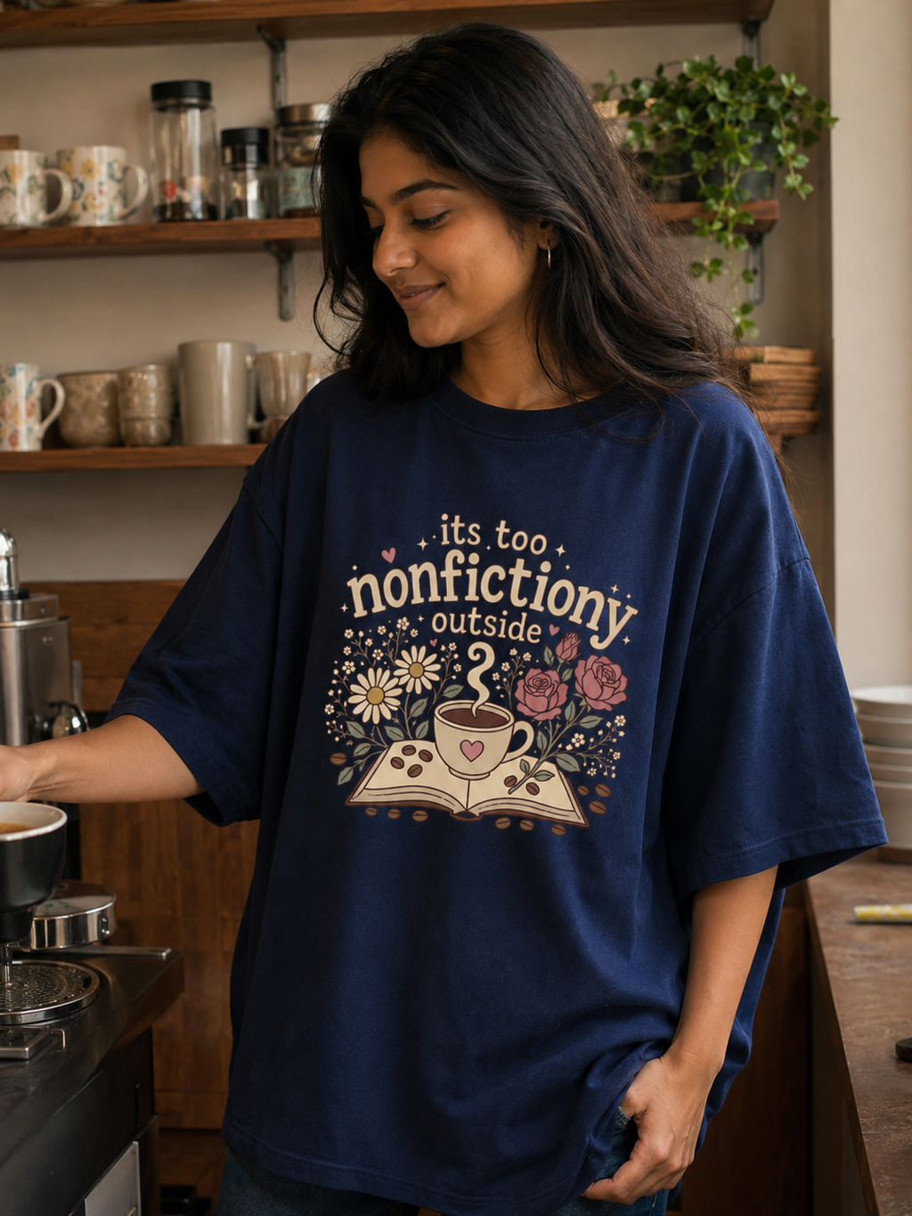 nonfictiony outside tee (navy Blue)